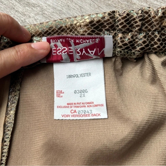 Vintage Jesse Ryan Shimmer Snakeskin Pattern Midi A Line Skirt - Picture 5 of 11